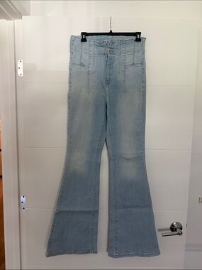 Free People Lightwash High-Rise Flare Jeans